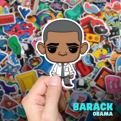 Obama Funko Pop Decal, Funko Pop Chibi, Decal Chibi, Decal Sticker For Laptops Cars Notebooks, Fun Funko Pop Sticker, Funko Pop Obama