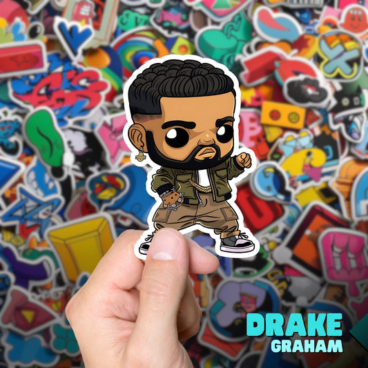 Drake Funko Pop Decal, Funko Pop Chibi, Decal Chibi, Decal Sticker For Laptops Cars Notebooks, Fun Funko Pop Sticker, Funko Pop Drake