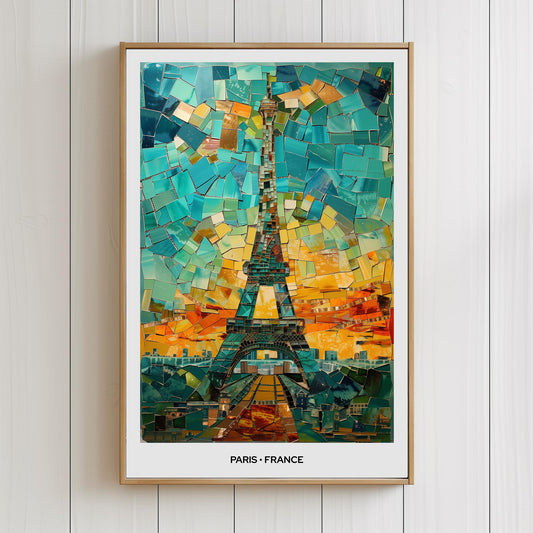 Paris Mosaic Print, Paris Mosaic Wall Art, Paris Mosaic Poster, Paris Gift, Paris Decor, Paris Wall Decor, Paris, France