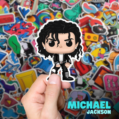 Michael Jackson Funko Pop Decal, Funko King Of Pop, Decal Chibi, Decal Sticker For Laptops Cars Notebooks, Fun FunkoPop Decal, Funko Pop MJ