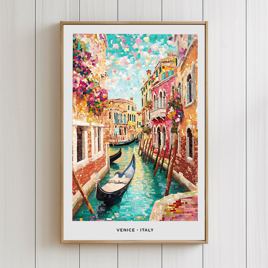 Venice Mosaic Print, Venice Mosaic Wall Art, Venice Mosaic Poster, Venice Mosaic Gift, Venice Decor, Venice Wall Decor, Venice, Italy