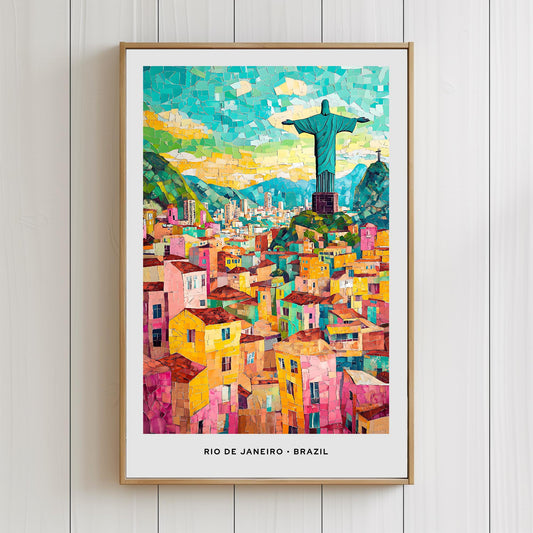Rio de Janeiro Mosaic Print, Rio Mosaic Wall Art, Rio Mosaic Poster, Rio Mosaic Gift, Rio Decor, Rio Wall Decor, Rio de Janeiro, Brazil